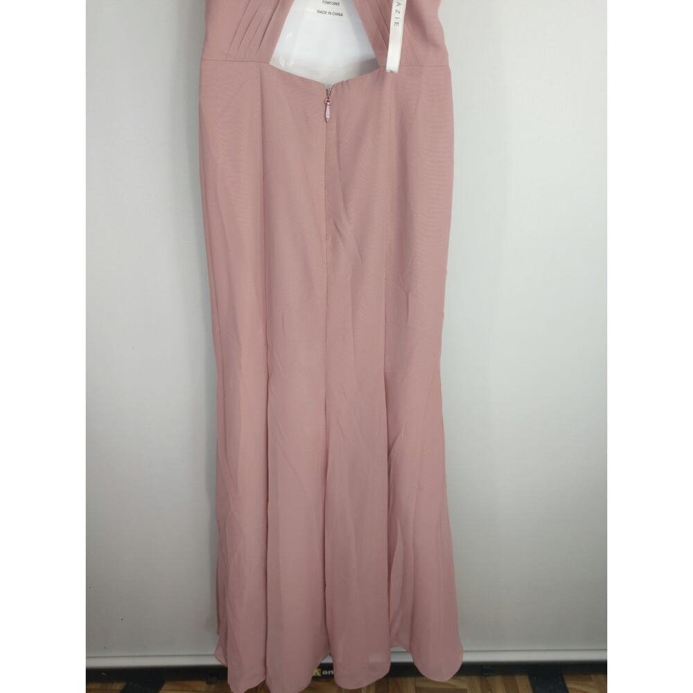 Azazie Rose Mauve Crisscross Halter Maxi Dress - Picture 10 of 14